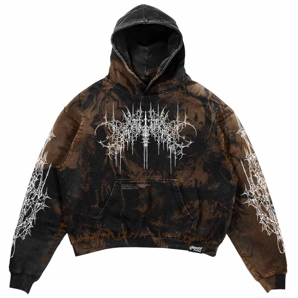 Chamber Of Chaos - Heavy Oversized Hoodie (Brown) 400GSM