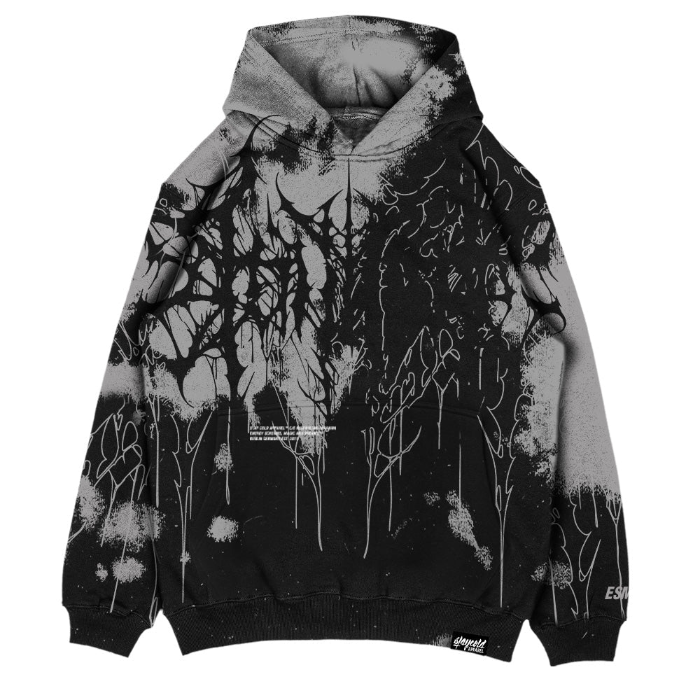 Daggerwave (Grey Dye) - Oversized Hoodie (350GSM)
