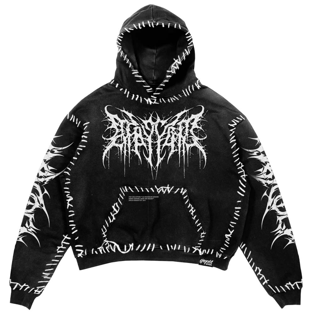 Void Woven - Heavy Oversized Hoodie (Black) 400GSM