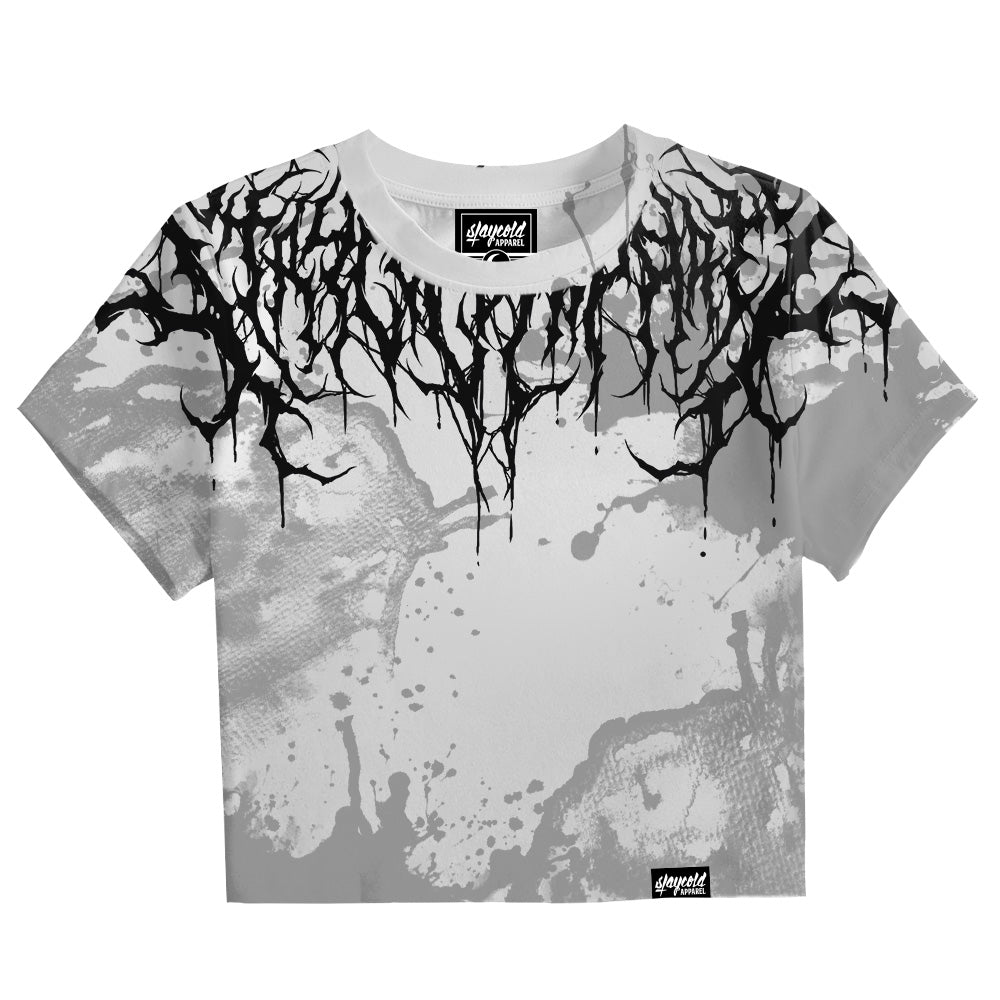 Reign Of Blood (White) - Crop T-Shirt (200GSM)