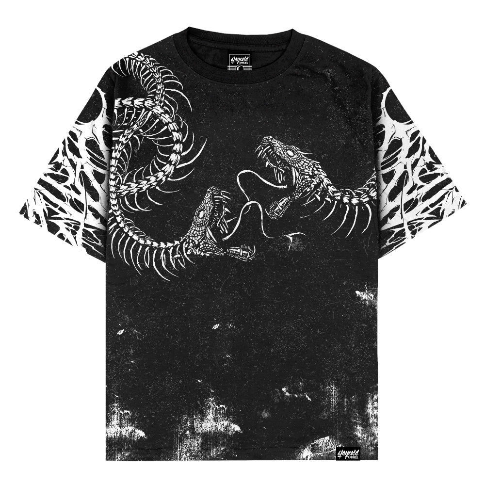 Black Spine (Black) - Oversized T-Shirt (200GSM)