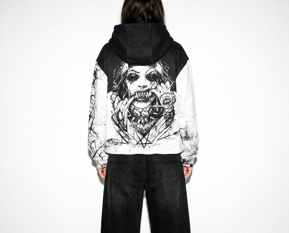 Attitude (Half Half) - Oversized Hoodie (350GSM)