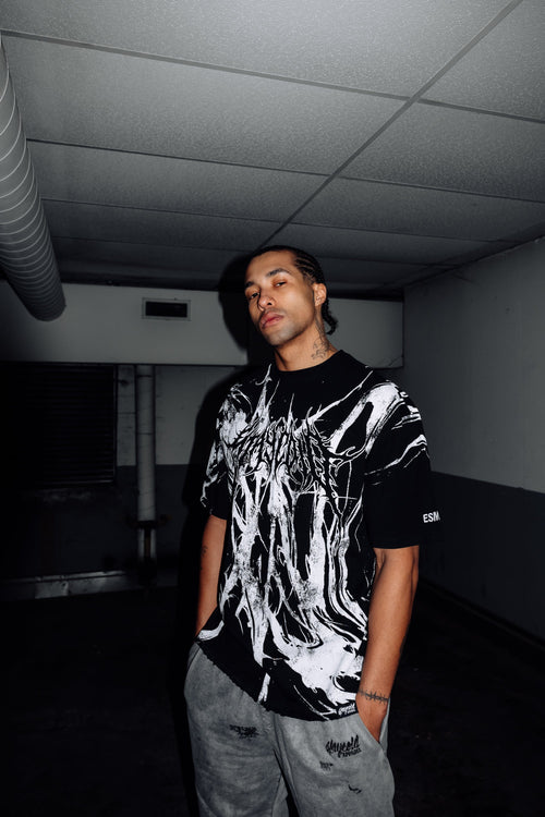 Black Flood (Black) - Oversized T-Shirt (200GSM)