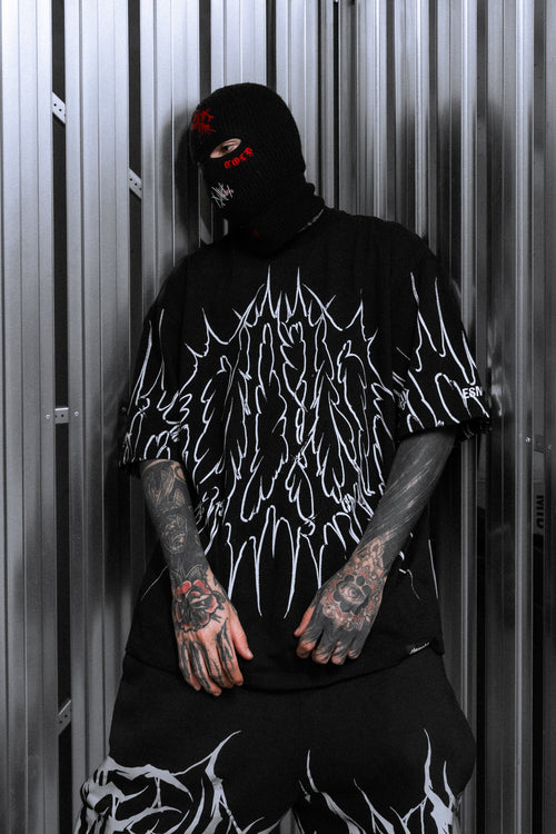 Black Razor (Black) - Heavy Oversized T-Shirt (250GSM)