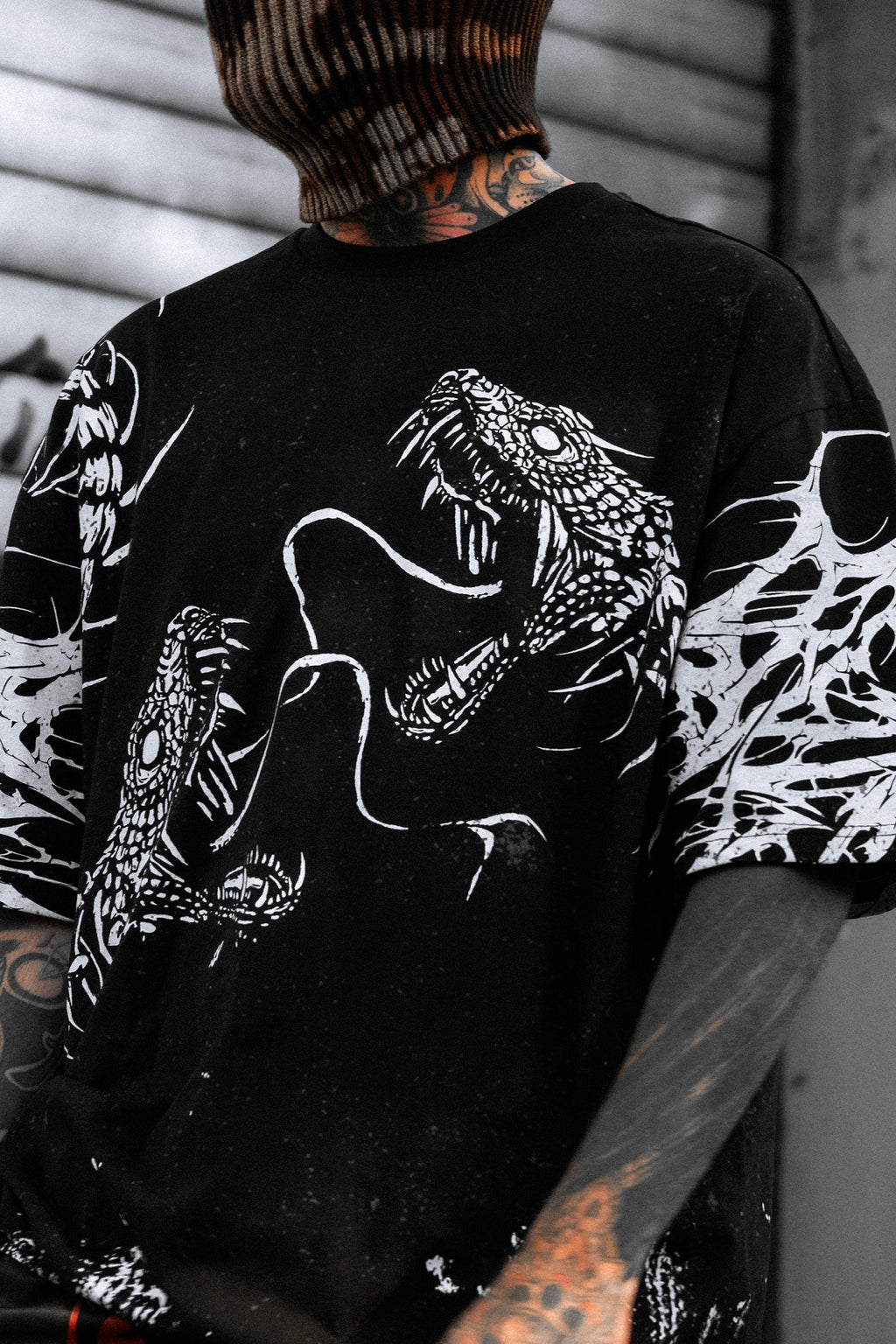 Black Spine (Black) - Oversized T-Shirt (200GSM)