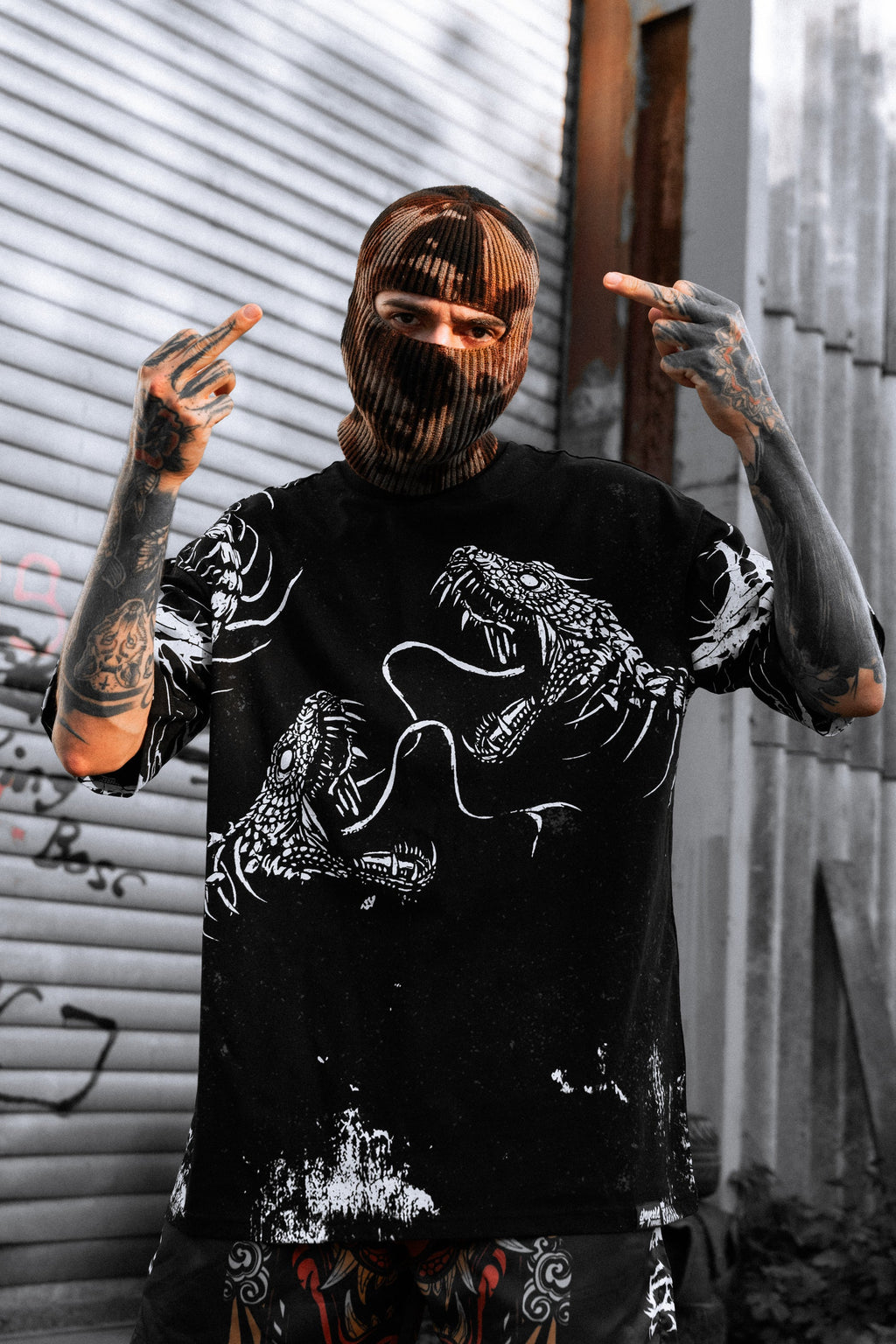 Black Spine (Black) - Oversized T-Shirt (200GSM)
