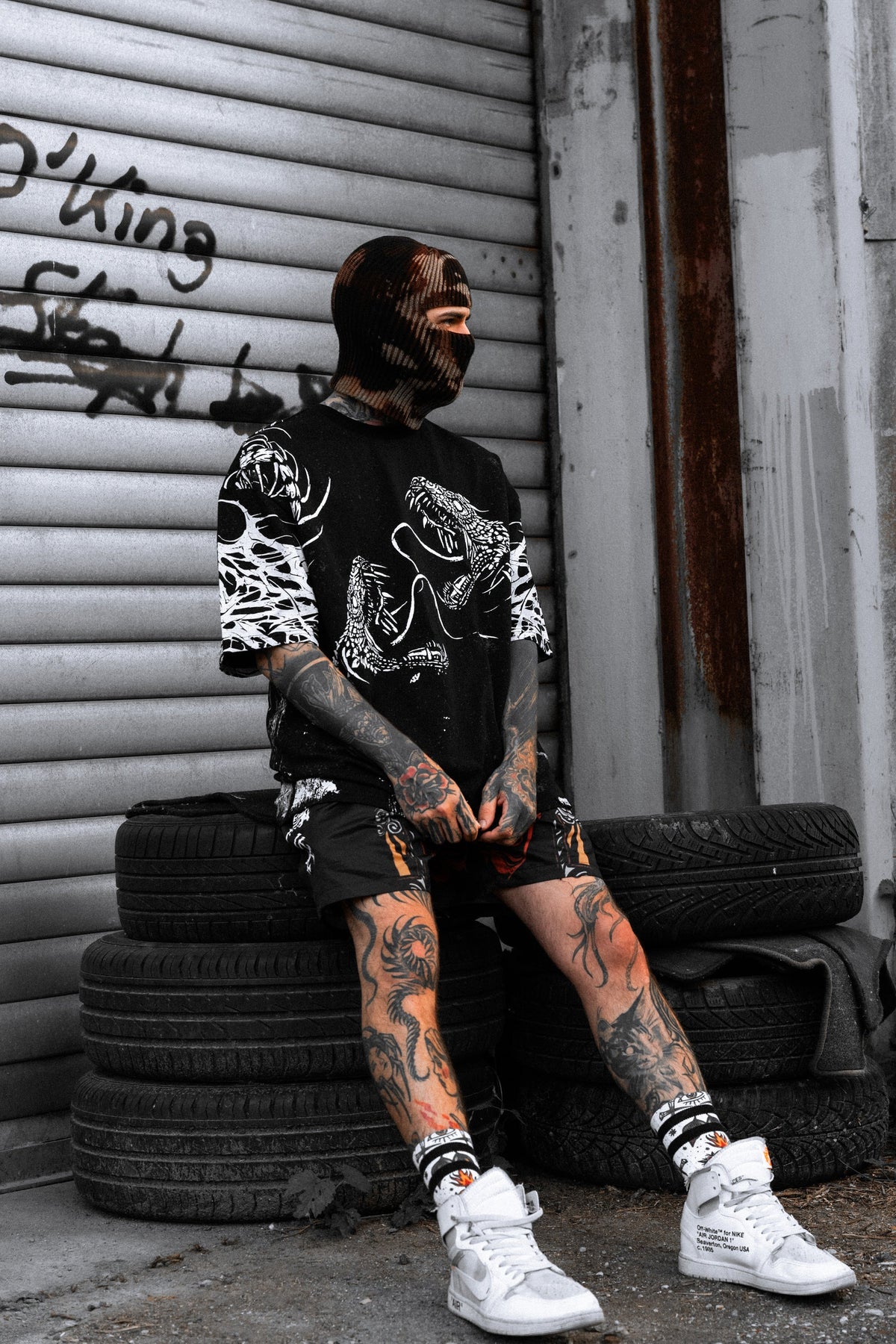 Black Spine (Black) - Oversized T-Shirt (200GSM)