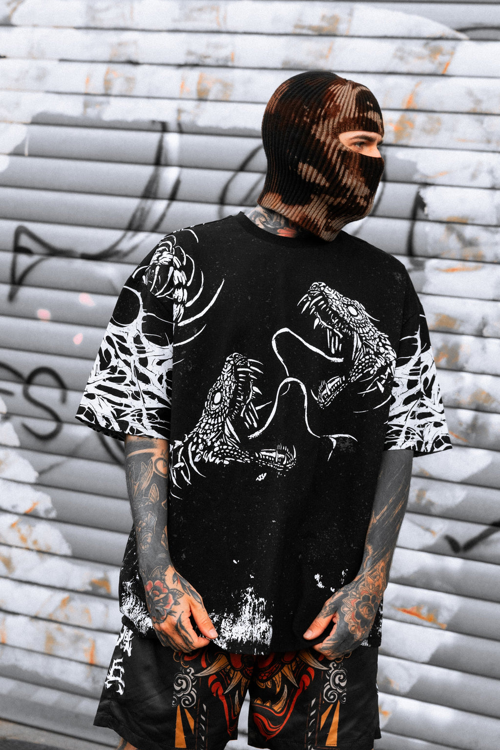 Black Spine (Black) - Oversized T-Shirt (200GSM)