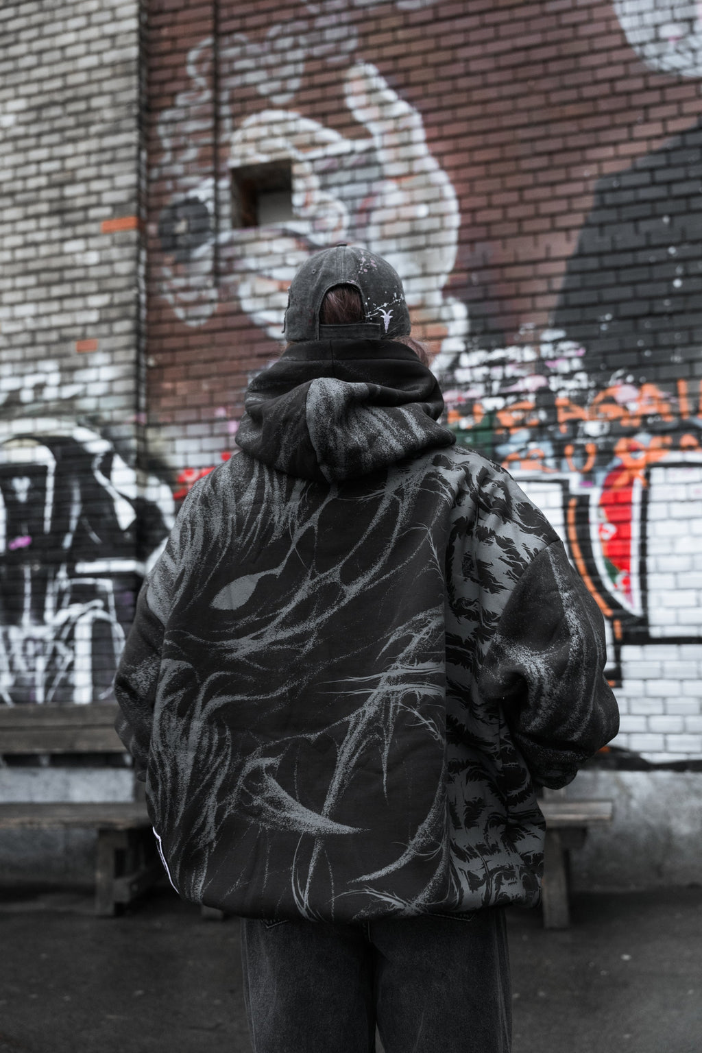 Bloodmoon (Dark Grey) - Heavy Oversized Hoodie (400GSM)