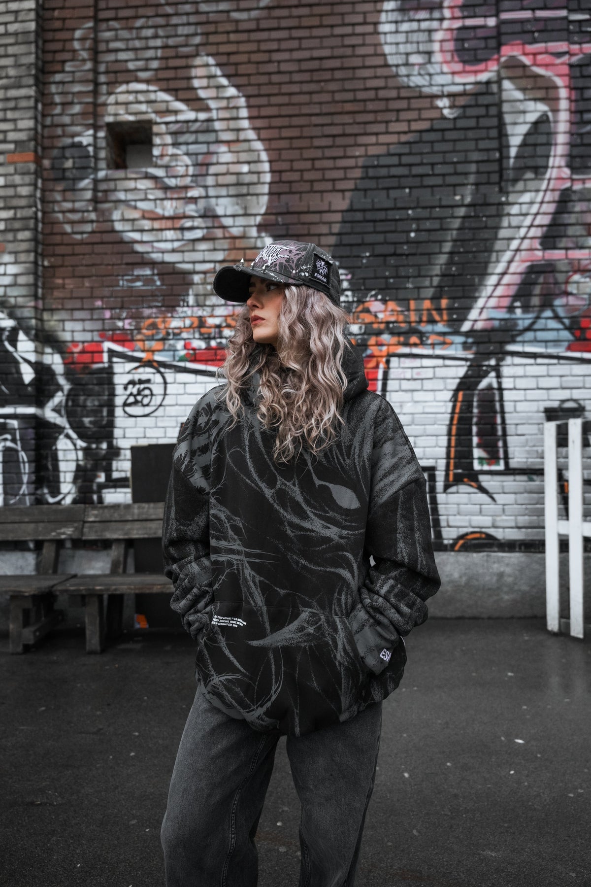 Bloodmoon (Dark Grey) - Heavy Oversized Hoodie (400GSM)