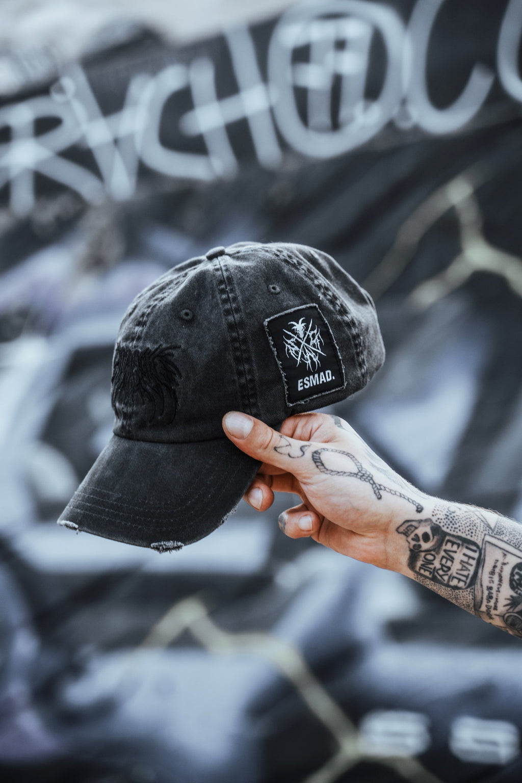 Bloodshot - Bleached Dad Cap (Black)