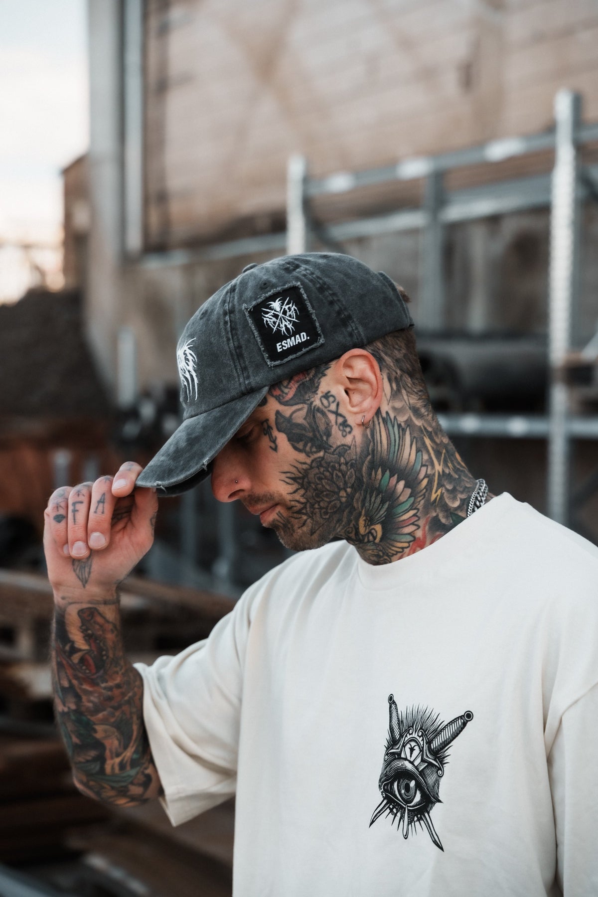 Bloodshot - Bleached Dad Cap (White)