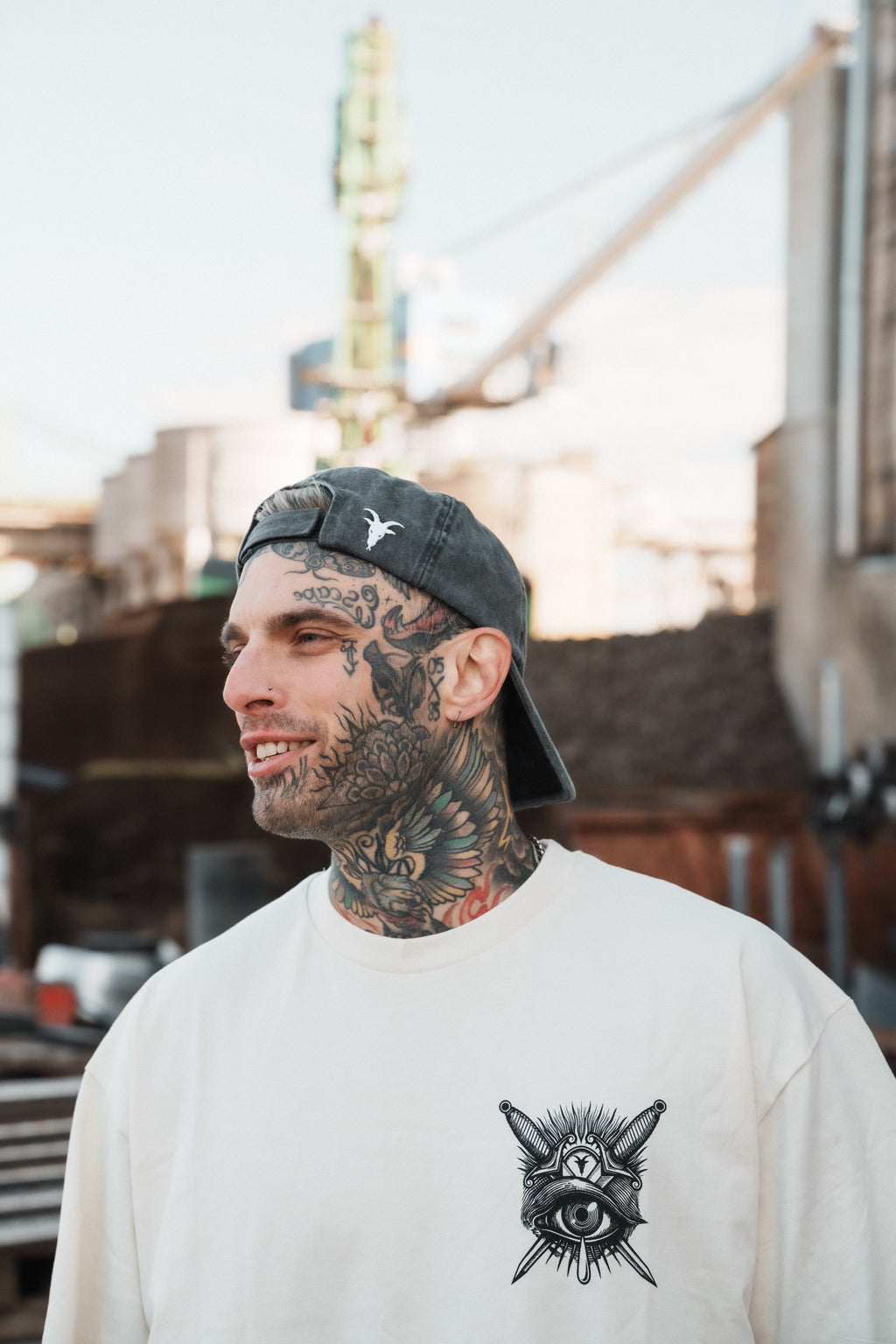 Bloodshot - Bleached Dad Cap (White)