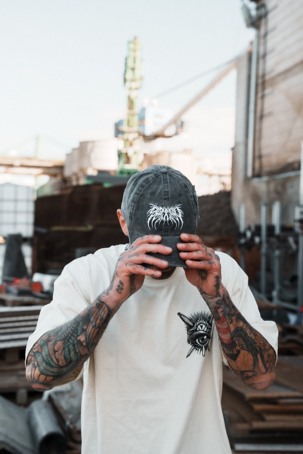 Bloodshot - Bleached Dad Cap (White)