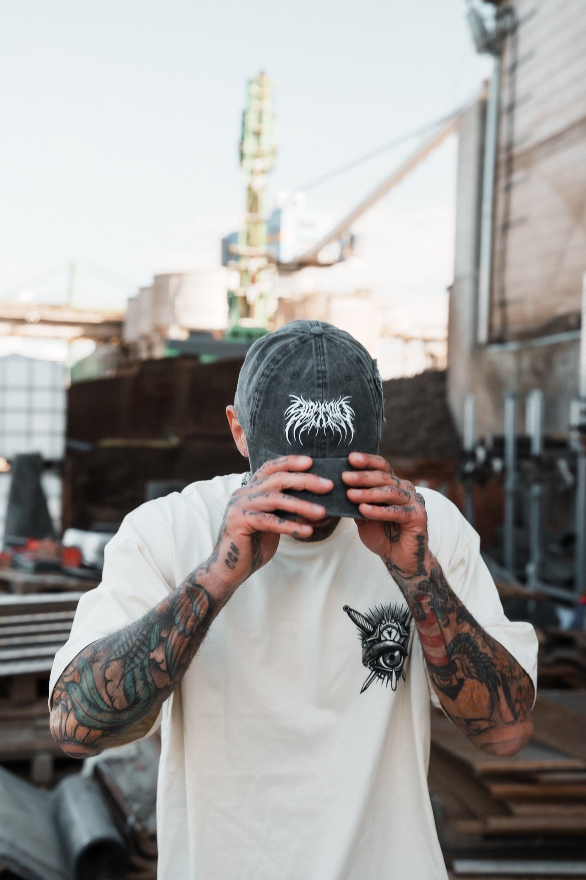 Bloodshot - Bleached Dad Cap (White)