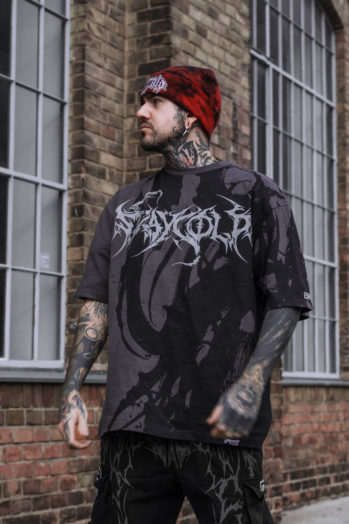Bride Of The Maw (Black Acid Washed) - Reversible Oversized T-Shirt (200GSM)