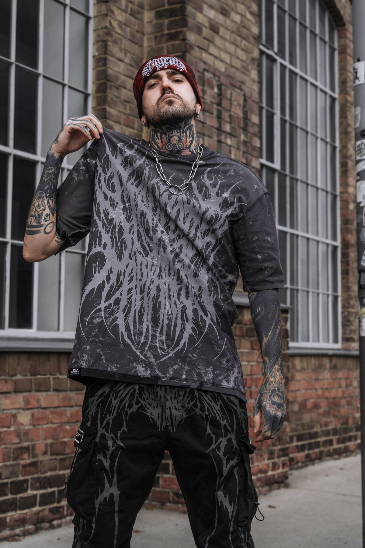 Bride Of The Maw (Black Acid Washed) - Reversible Oversized T-Shirt (200GSM)