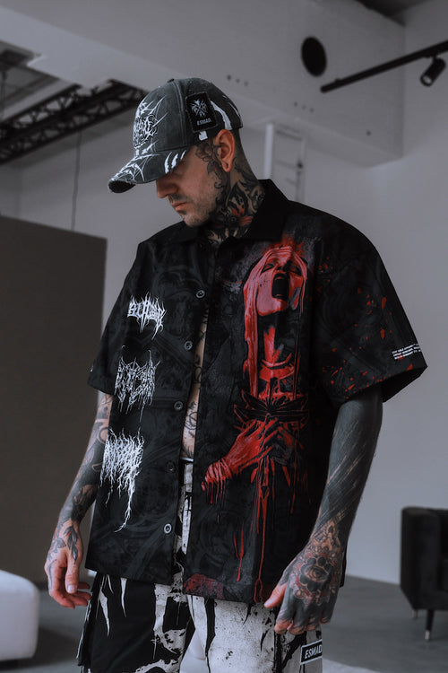 Crown Her In Thorns (Black) - Button Up Shirt