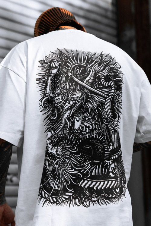 Crown of Scales (White) - Oversized T-Shirt (200GSM)