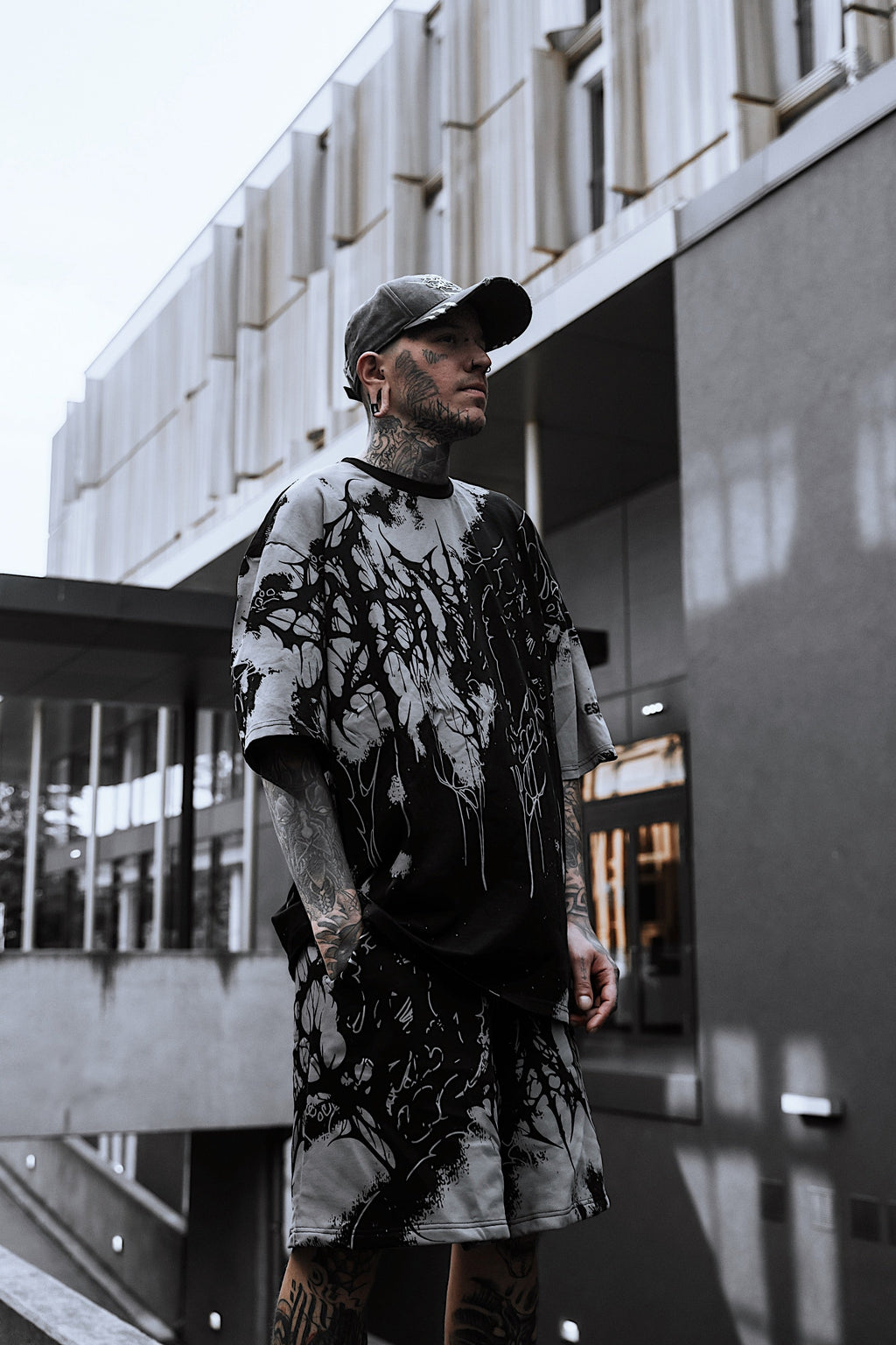 Daggerwave (Grey Dye) - Oversized T-Shirt (200GSM)