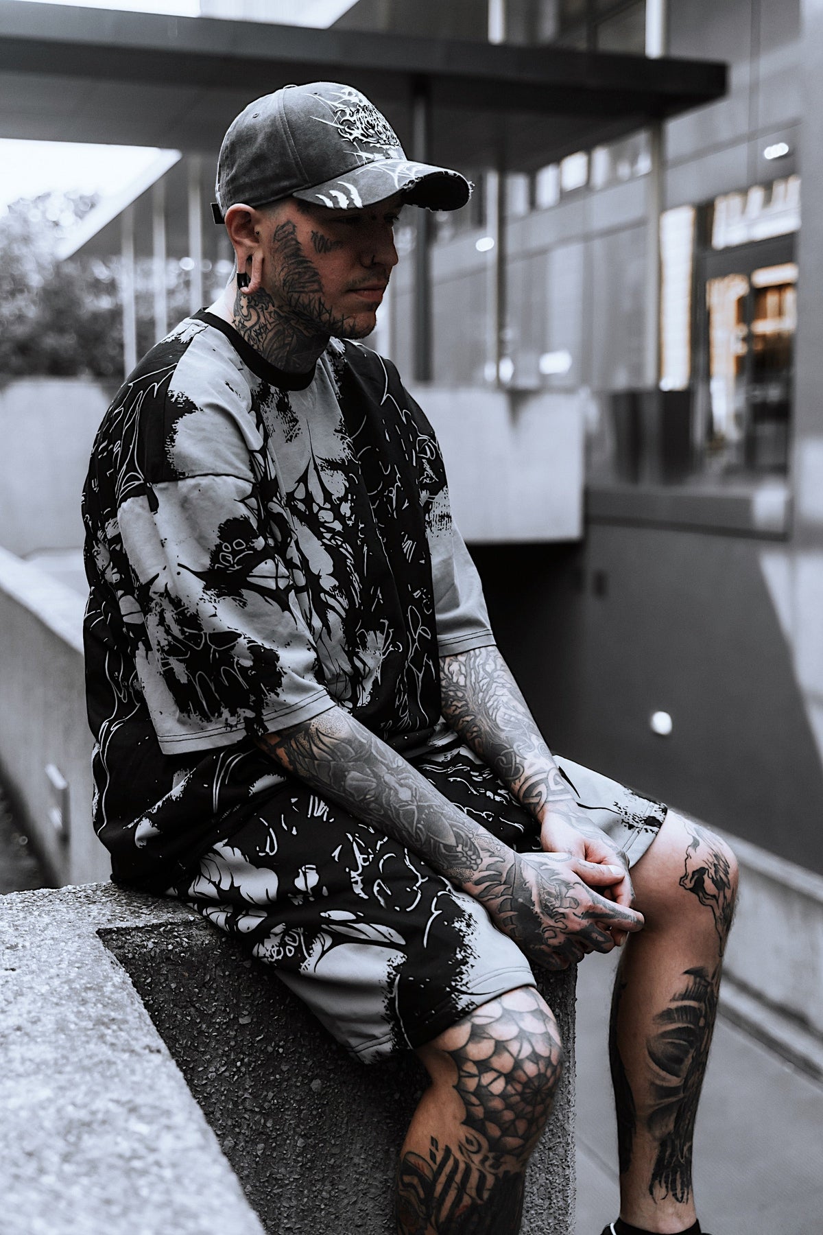 Daggerwave (Grey Dye) - Oversized T-Shirt (200GSM)