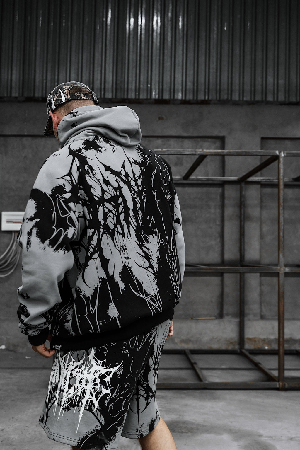Daggerwave (Grey Dye) - Oversized Hoodie (350GSM)