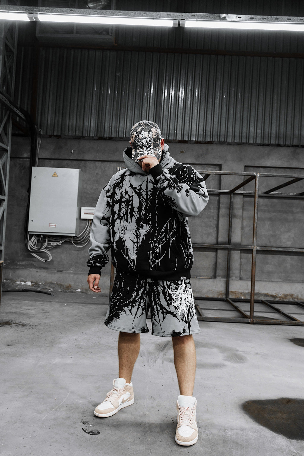Daggerwave (Grey Dye) - Oversized Hoodie (350GSM)