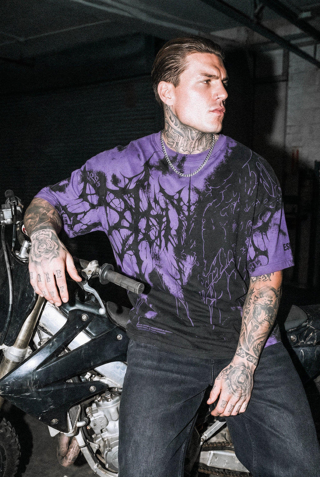 Daggerwave (Purple) - Oversized T-Shirt (200GSM)