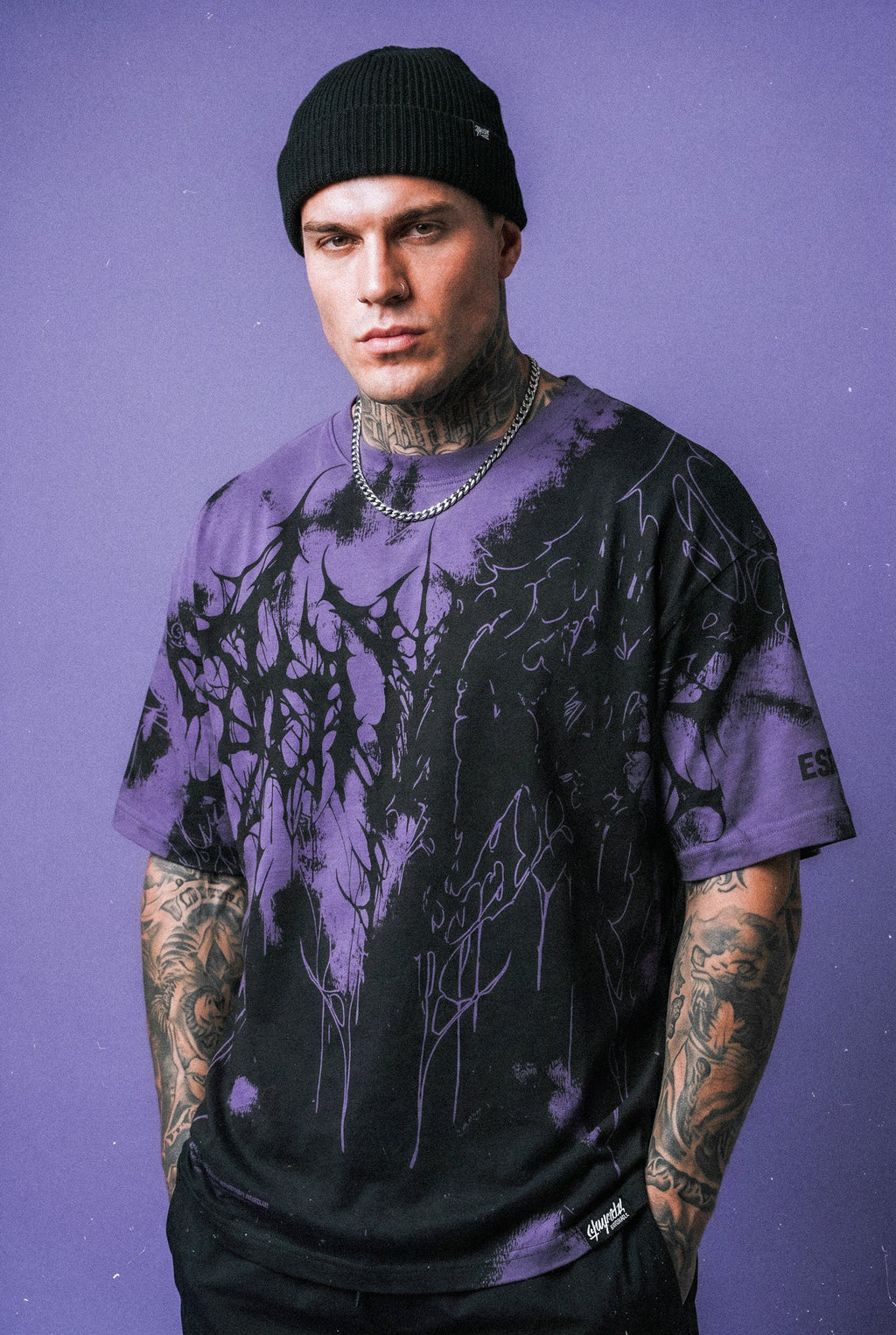 Daggerwave (Purple) - Oversized T-Shirt (200GSM)