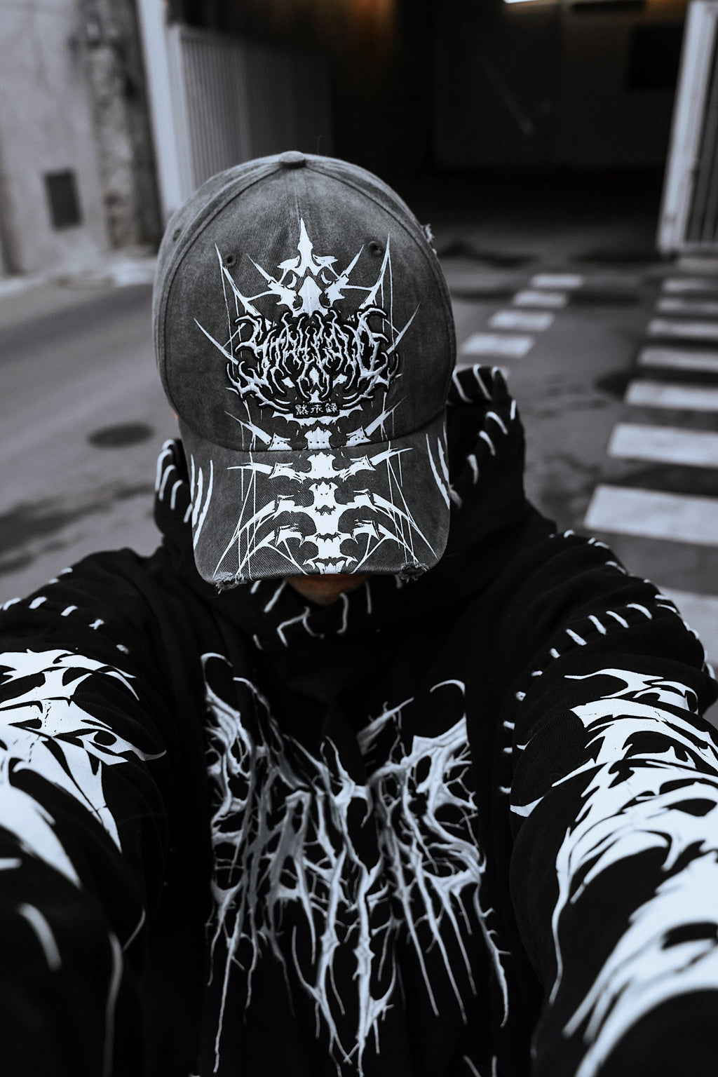 Doom Drifter (Acid Grey) - Distressed Baseball Cap