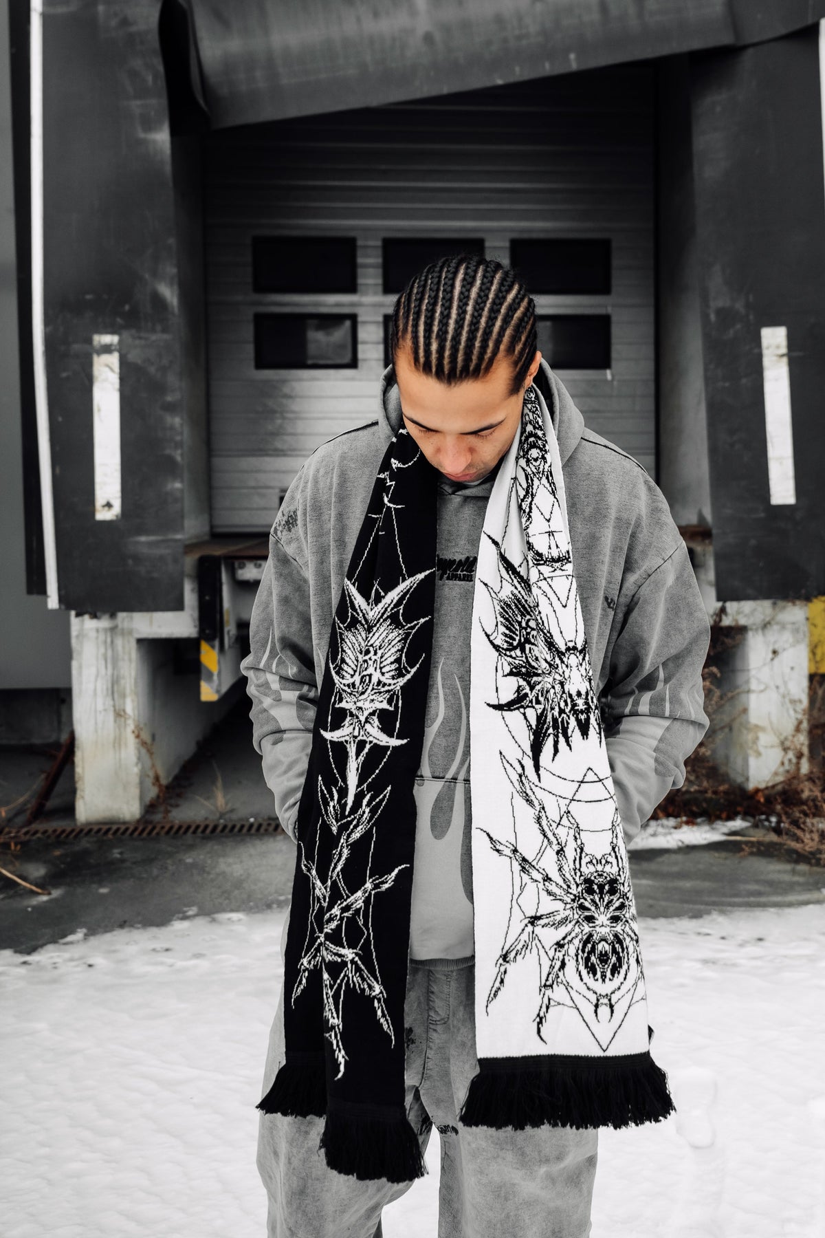 Dragonfly (Black White) - Scarf