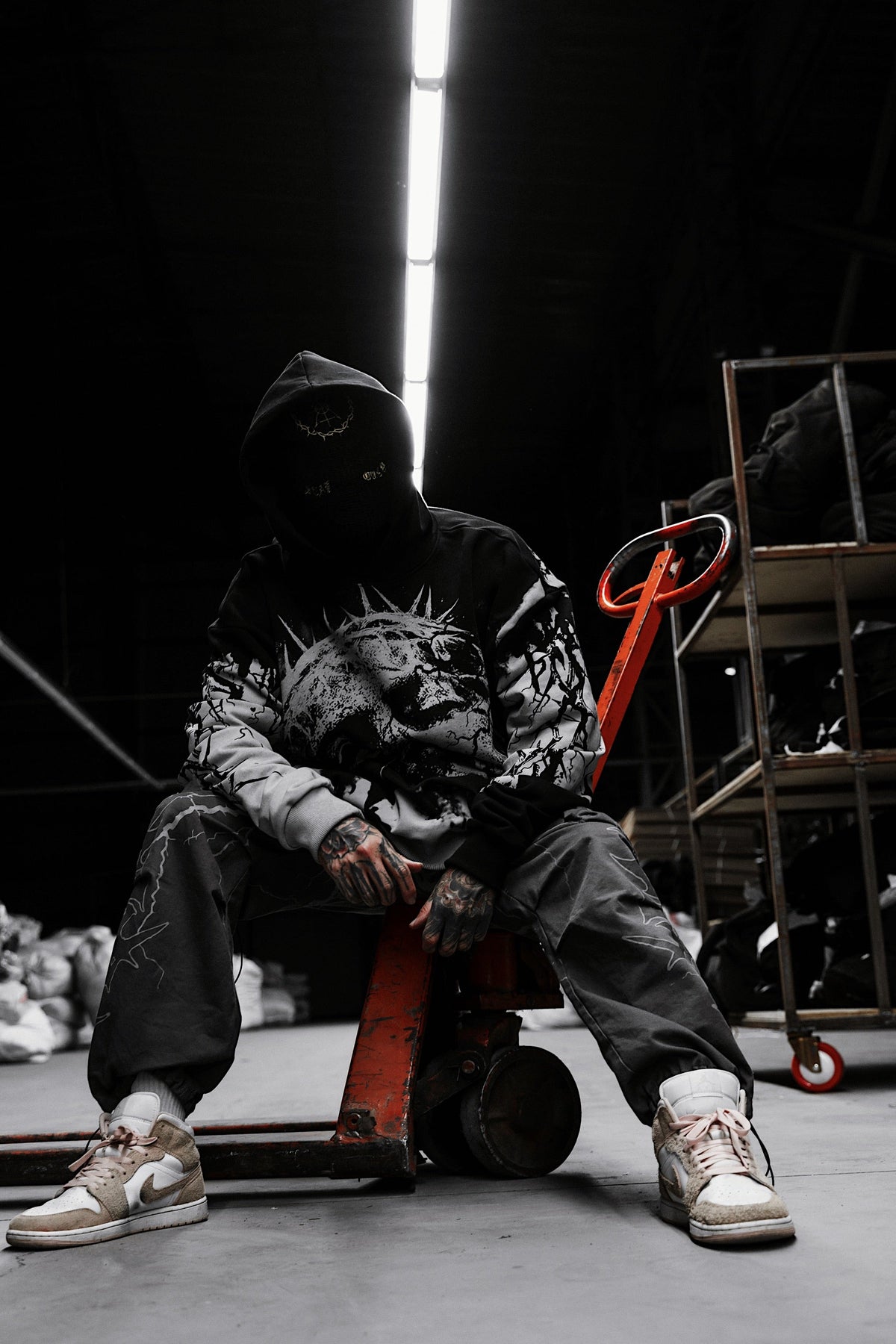 Duskbound (Black Grey) - Oversized Hoodie (350GSM)