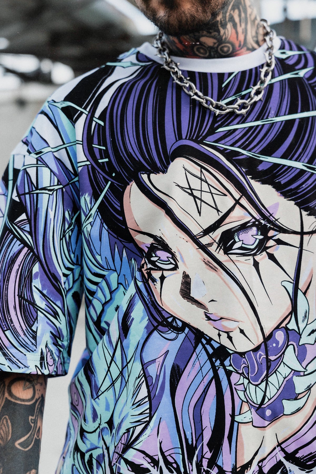 Geisha Reaper (Allover) - Oversized T-Shirt (200GSM)