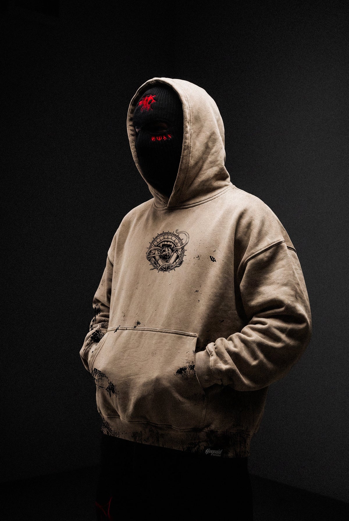 Gravewire (Beige) - Oversized Hoodie (350GSM)
