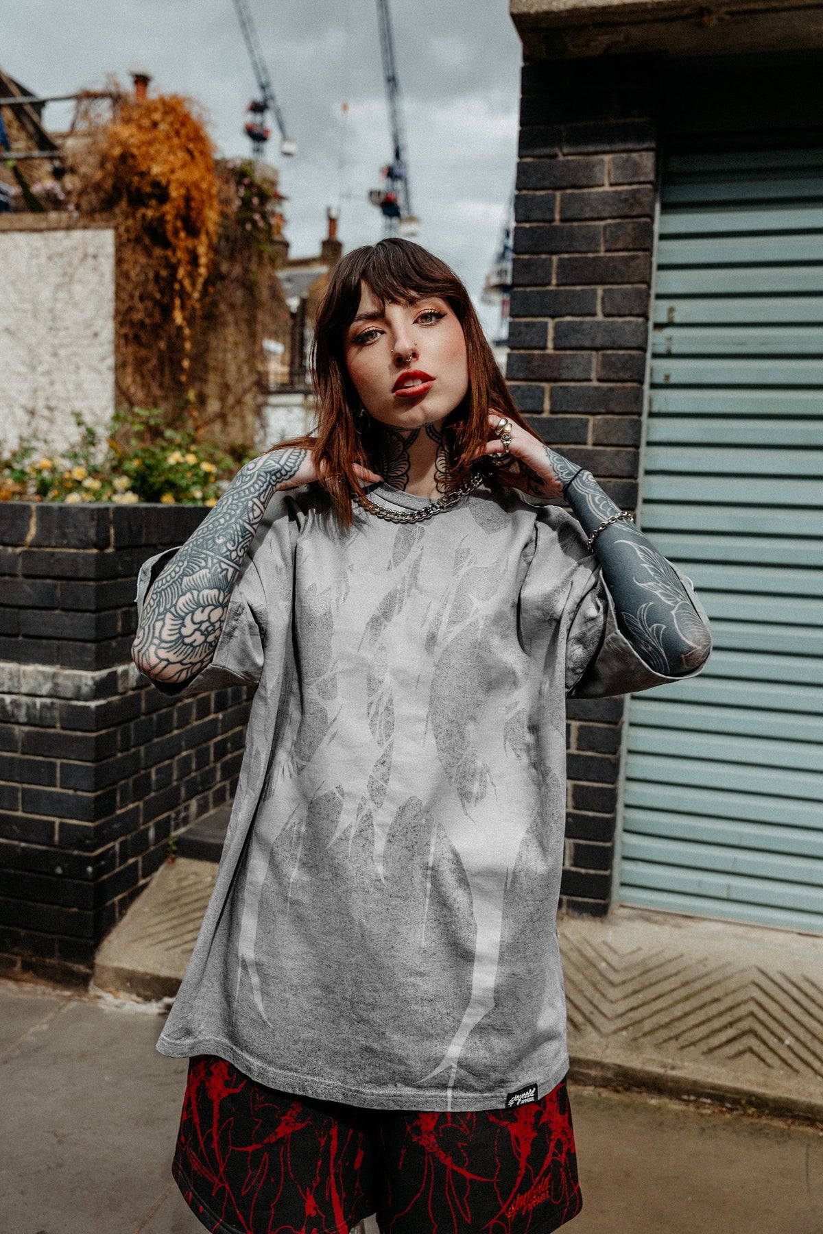Grimfall - Heavy Oversized T-Shirt (Grey) 250GSM