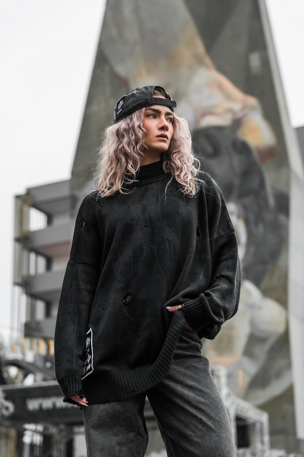 Grimfall (Dark Grey) - Knit Sweater (600GSM)