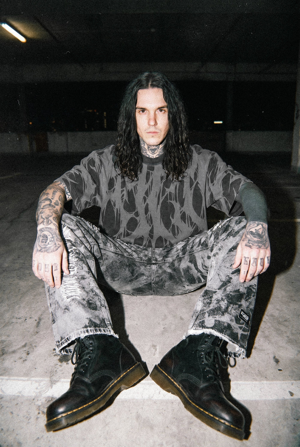 Grimfall (Acid Washed) - Heavy Oversized T-Shirt (250GSM)