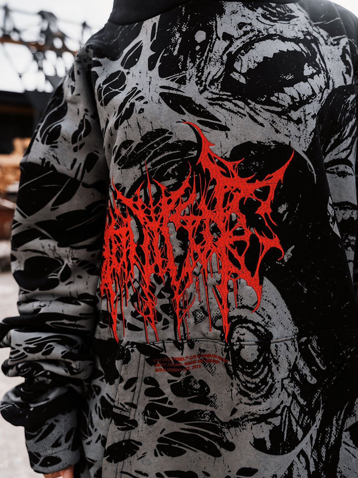 Grinfrost (Black) - Oversized Hoodie (350GSM)