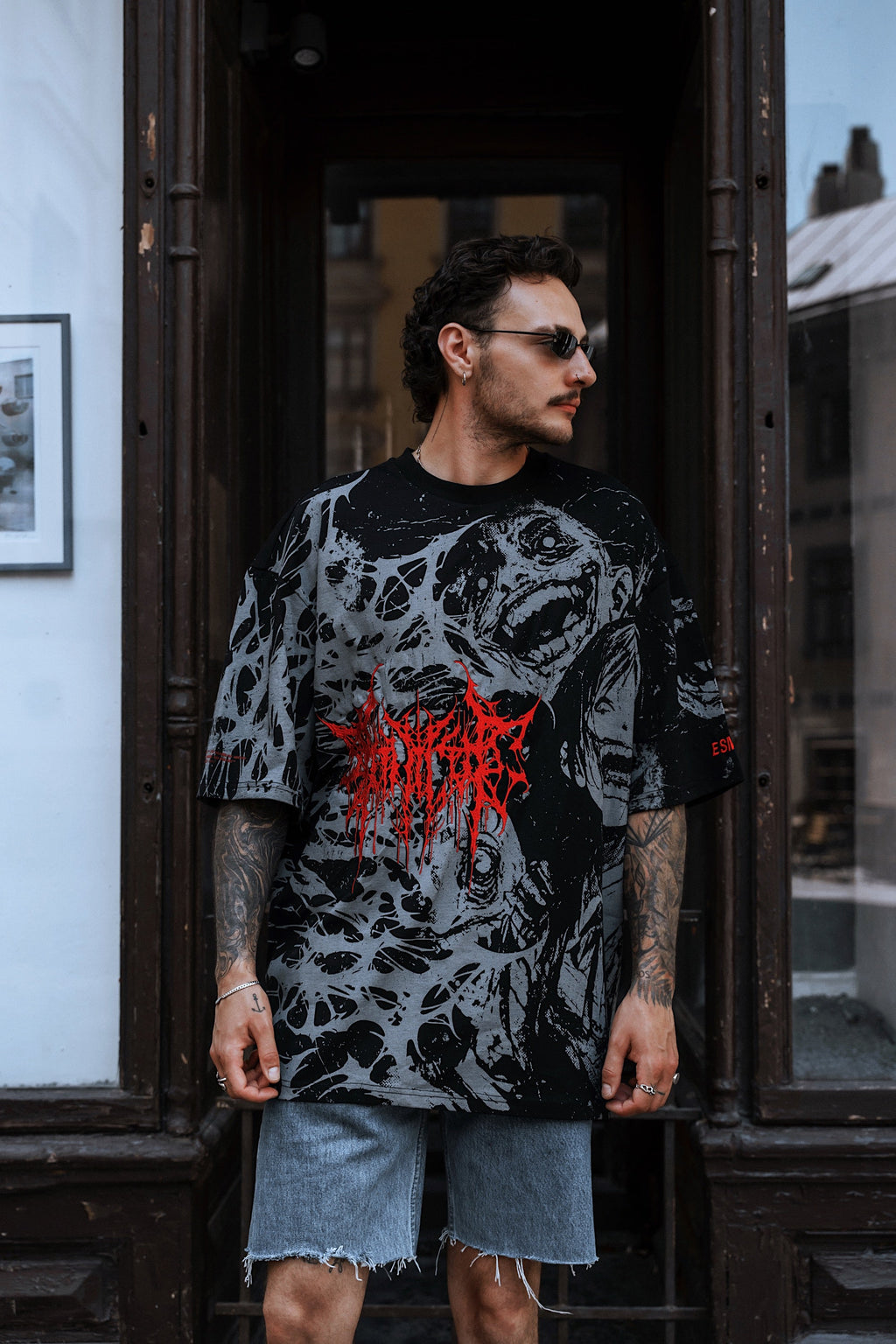 Grinfrost (Black) - Oversized T-Shirt (200GSM)