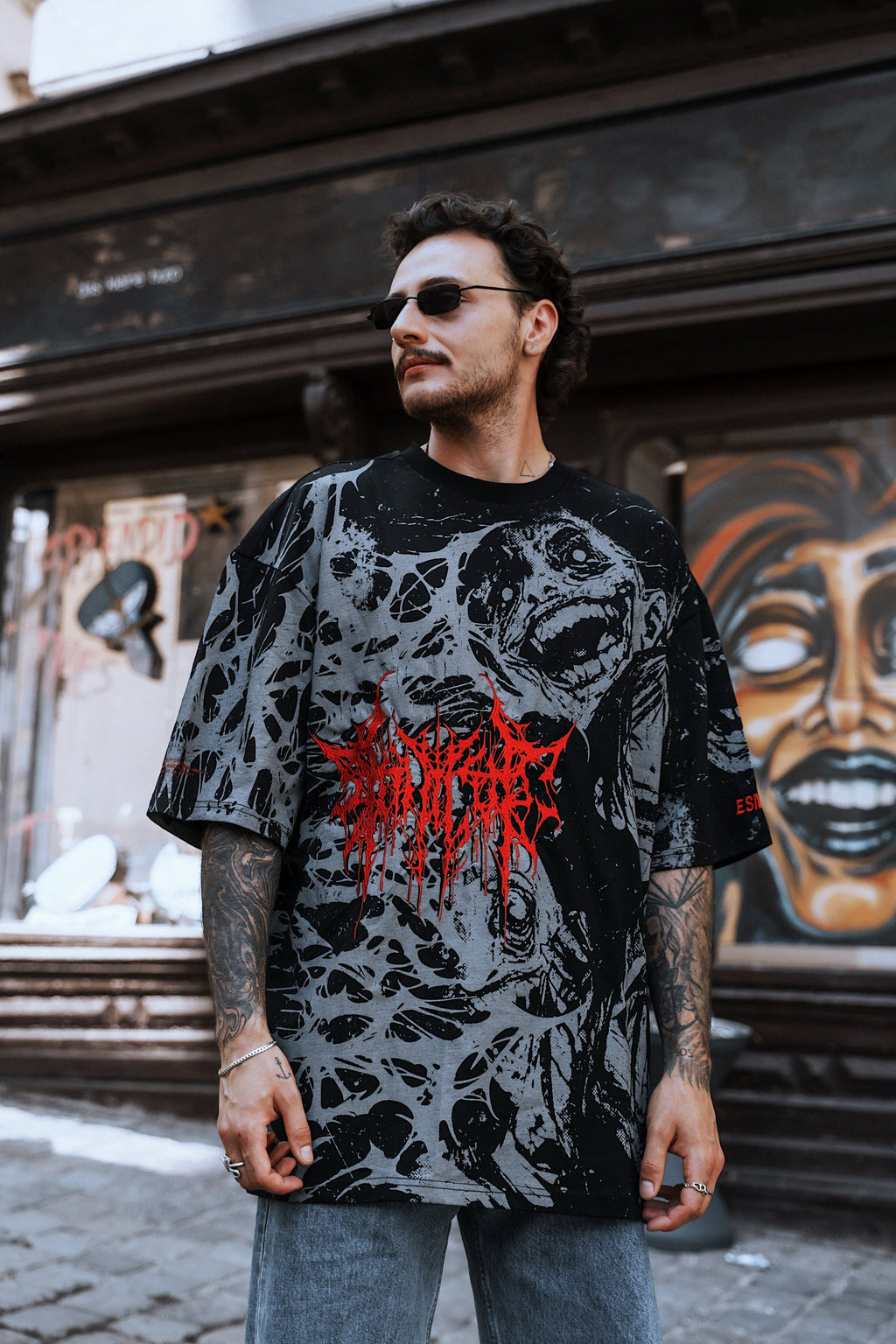 Grinfrost (Black) - Oversized T-Shirt (200GSM)