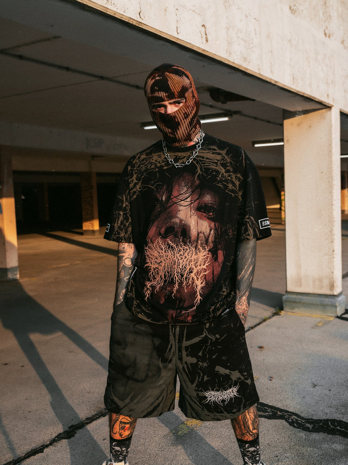 Hexfang (Dark Grey) - Heavy Oversized T-Shirt (250GSM)