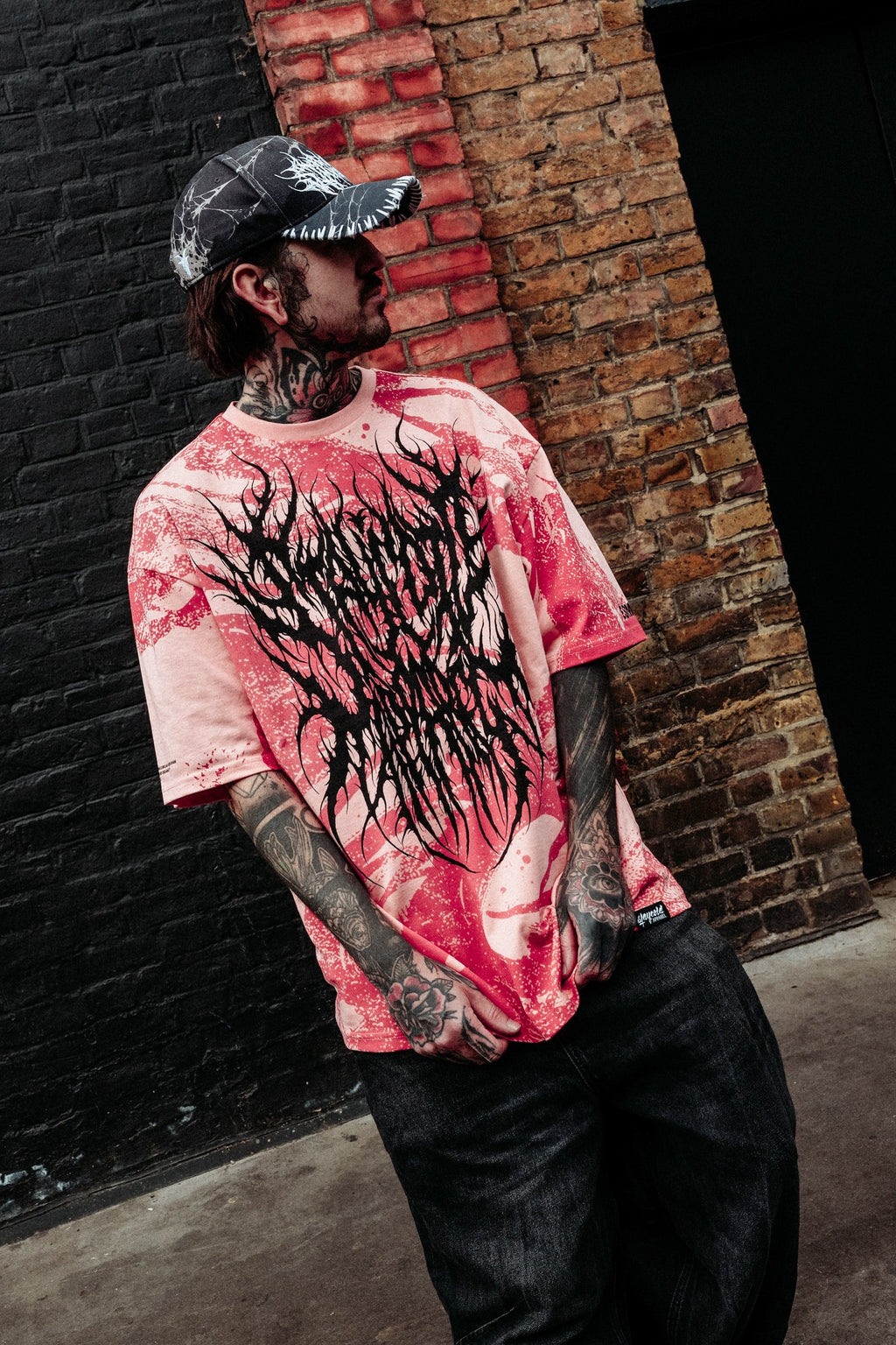 Inkfall (Pink) - Oversized T-Shirt (200GSM)