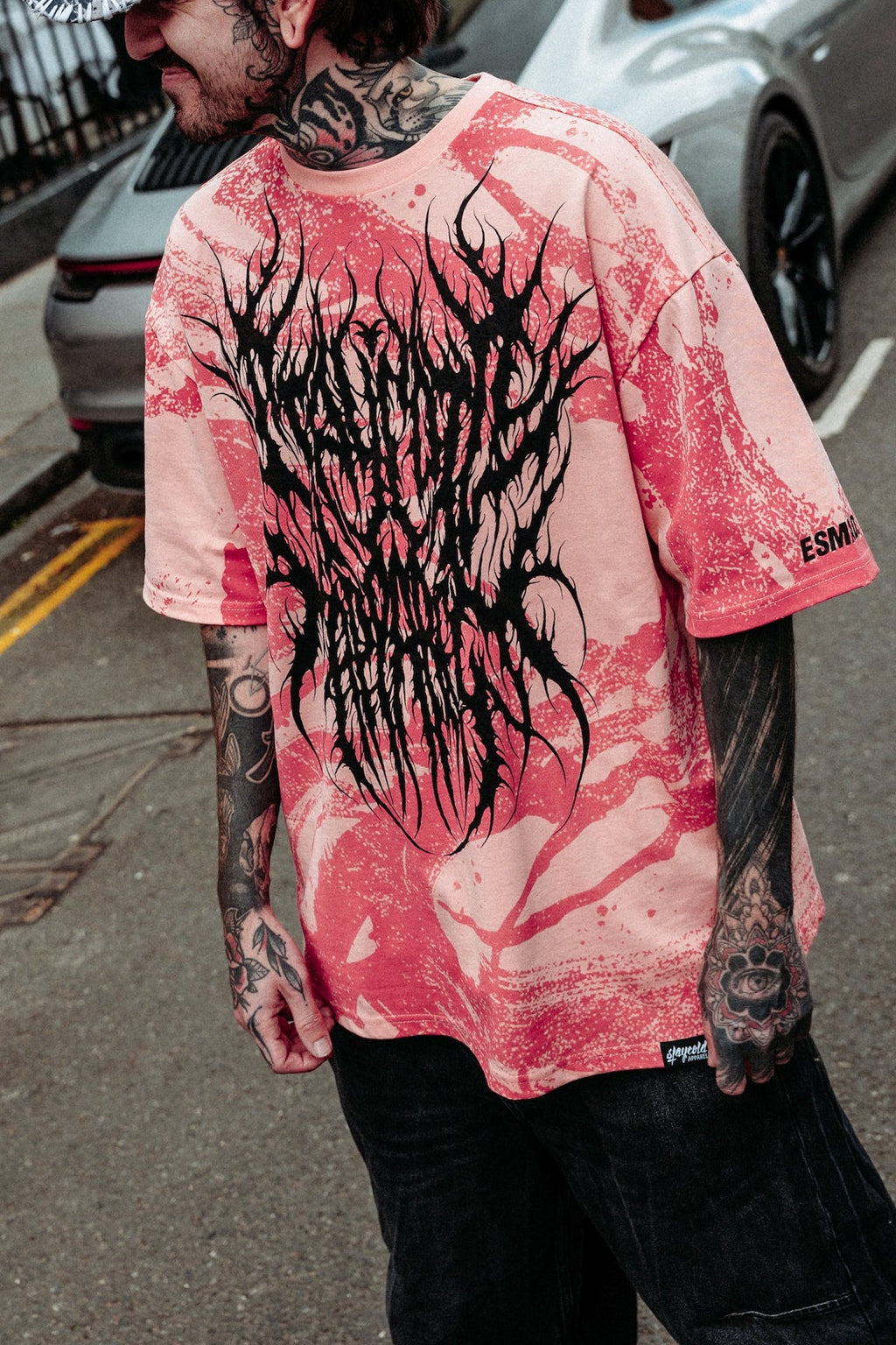 Inkfall (Pink) - Oversized T-Shirt (200GSM)