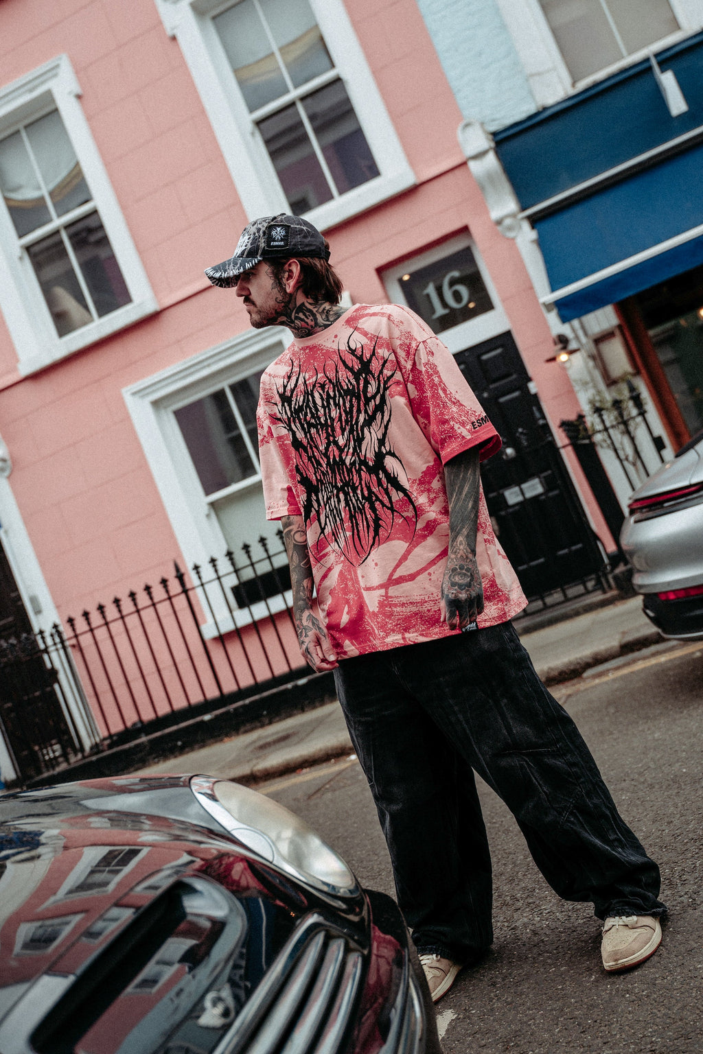 Inkfall (Pink) - Oversized T-Shirt (200GSM)