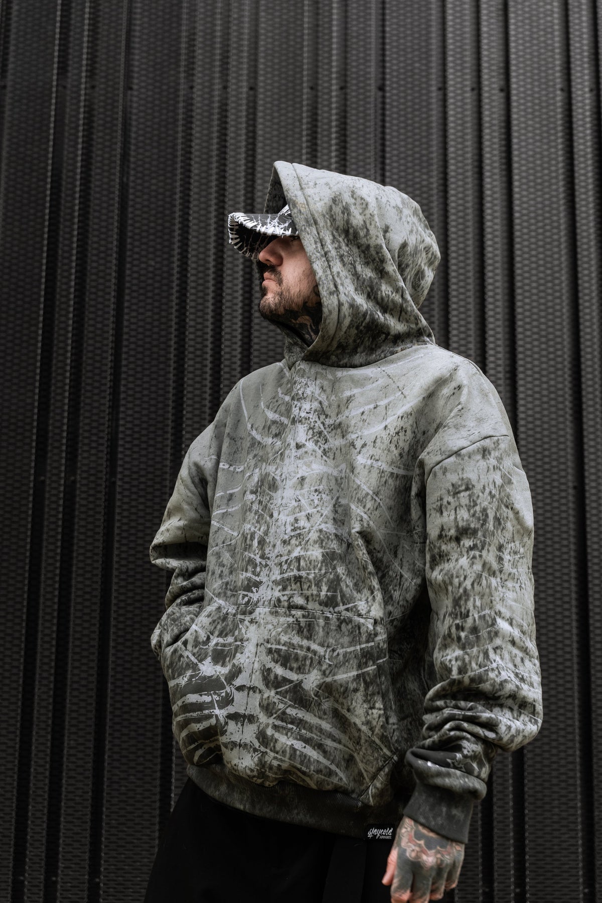 Lineage Of Dusk - Heavy Oversized Hoodie (Sand Grunge) 400GSM