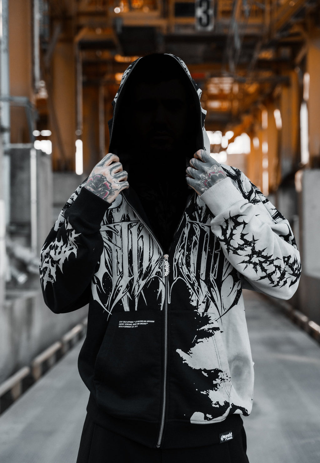 Lord Of Chaos (Half Half) - Heavy Zipper Hoodie (400GSM)