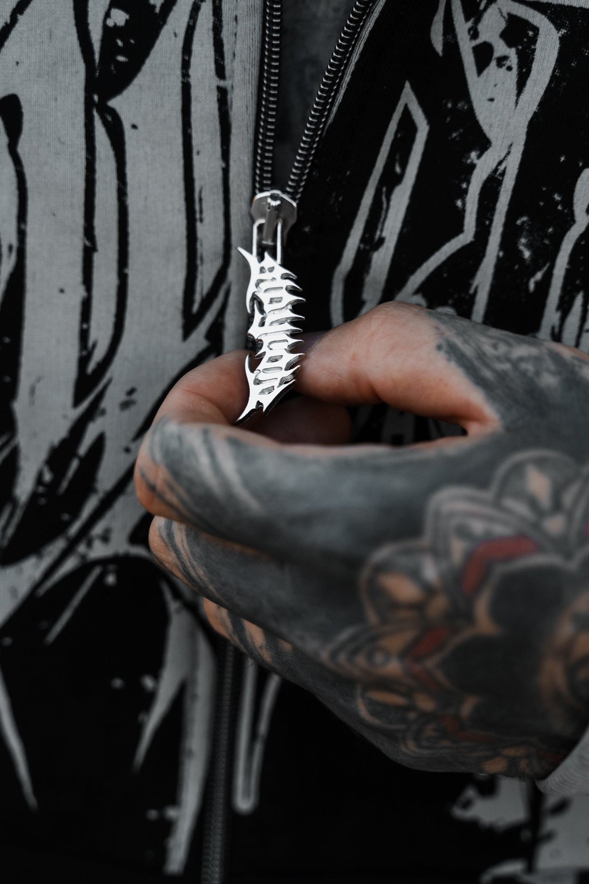 Lord Of Chaos (Half Half) - Heavy Zipper Hoodie (400GSM)