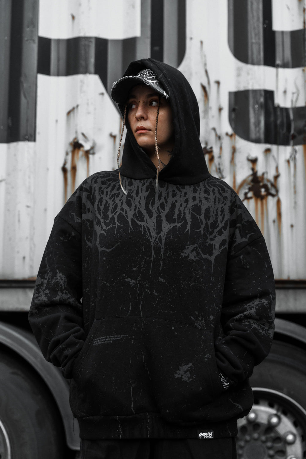Marrow of Eden (Black) - Oversized Hoodie (350GSM)