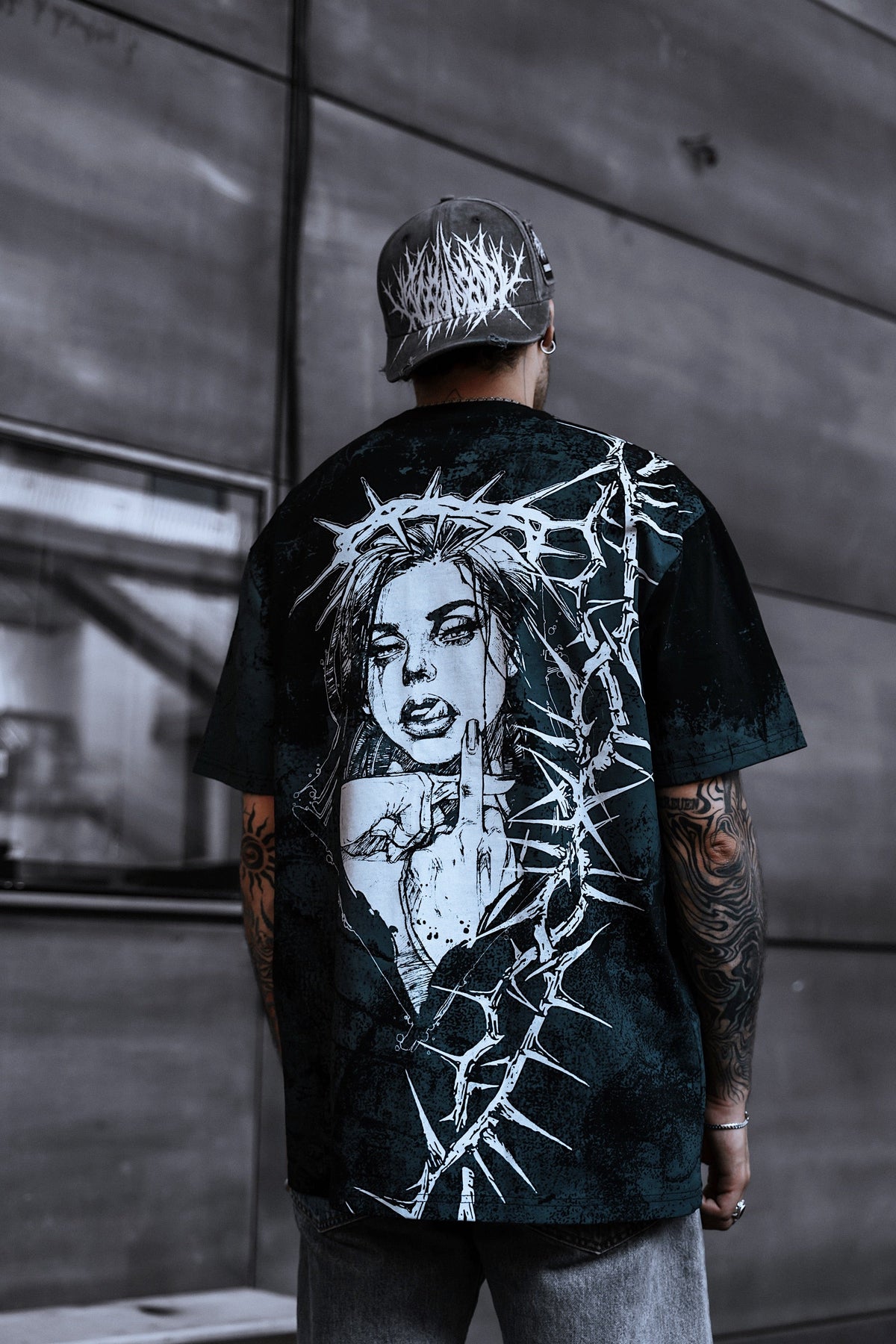 Middle Finger Up (Blue) - Customized Regular T-Shirt 200GSM