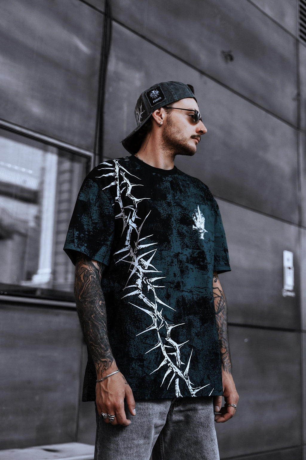 Middle Finger Up (Blue) - Customized Regular T-Shirt 200GSM